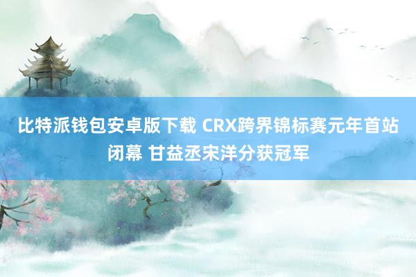 比特派钱包安卓版下载 CRX跨界锦标赛元年首站闭幕 甘益丞宋洋分获冠军